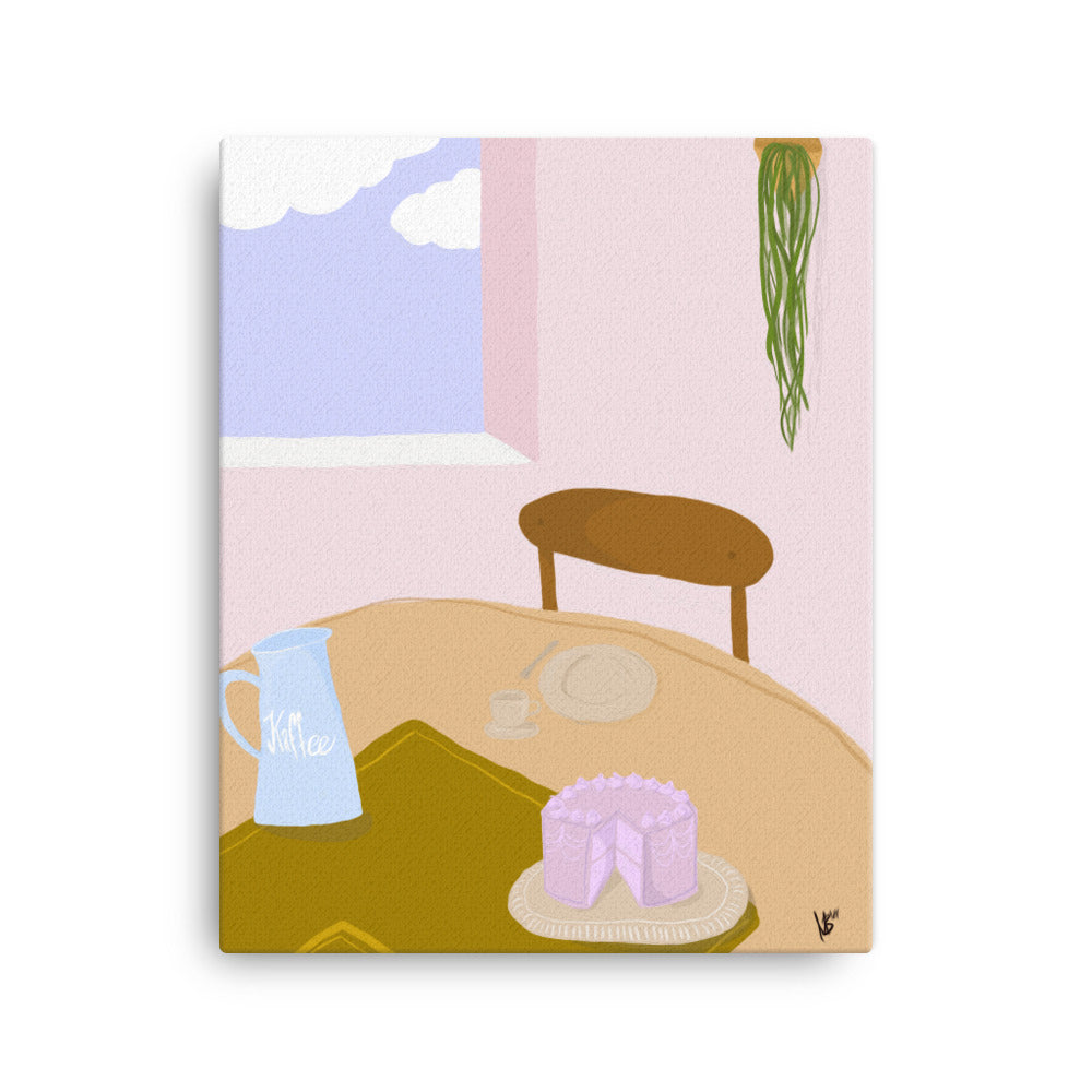 Leinwand Kaffee und Kuchen
