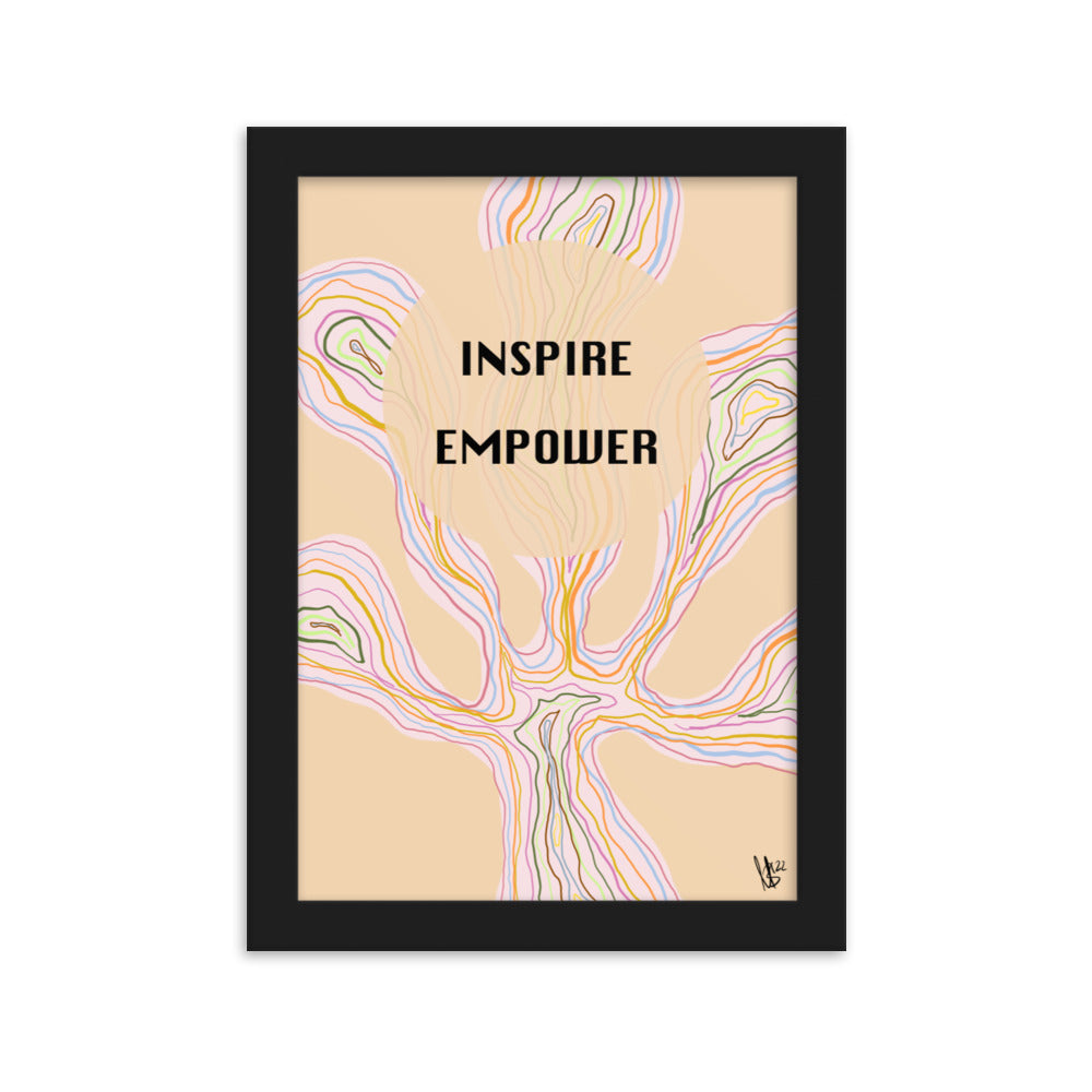 Gerahmtes Poster Inspire Empower