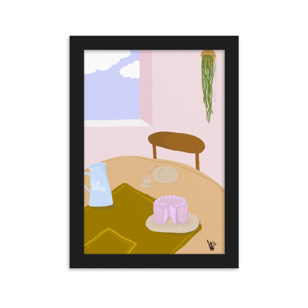 Gerahmtes Poster Kaffee und Kuchen