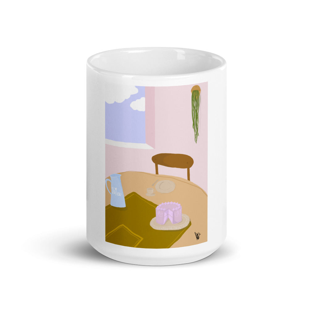 Tasse Kaffee und Kuchen