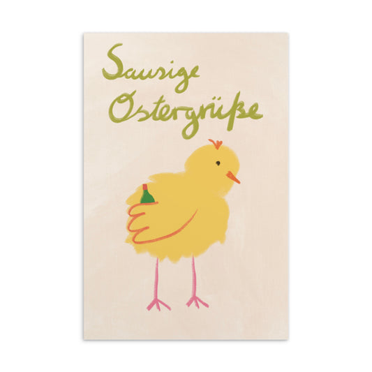 Postkarte Sausige Ostergrüße