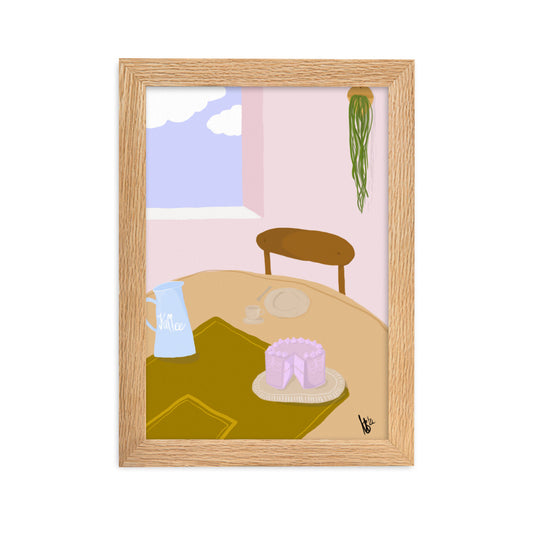 Gerahmtes Poster Kaffee und Kuchen