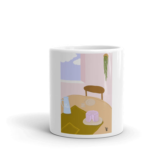 Tasse Kaffee und Kuchen